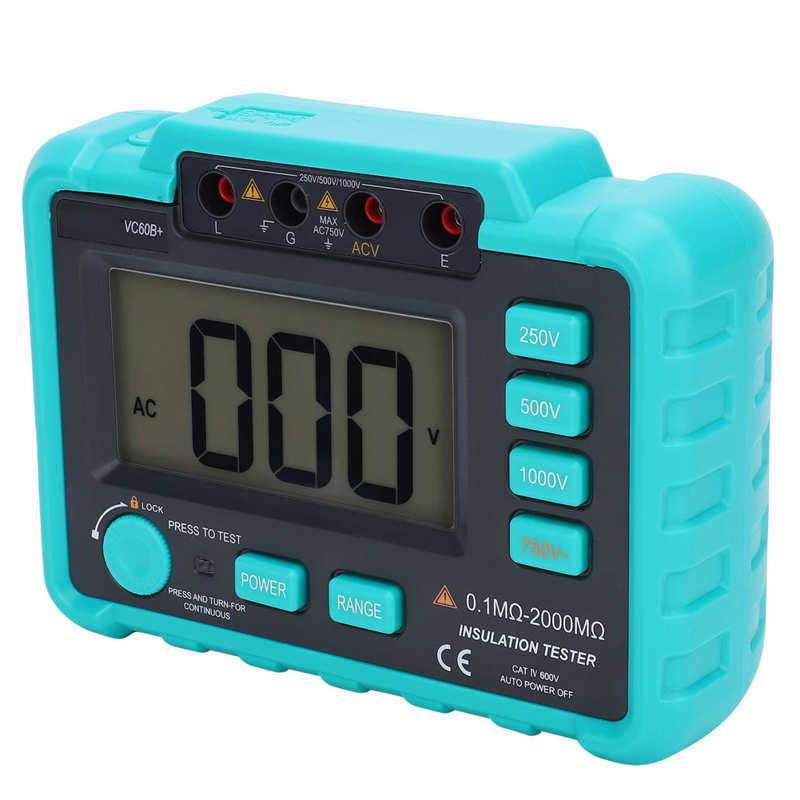 VC60B + 0.1M-2000M 250/500/1000V Digitale Isolatieweerstandstester Multifunctionele Tramegger Meter
