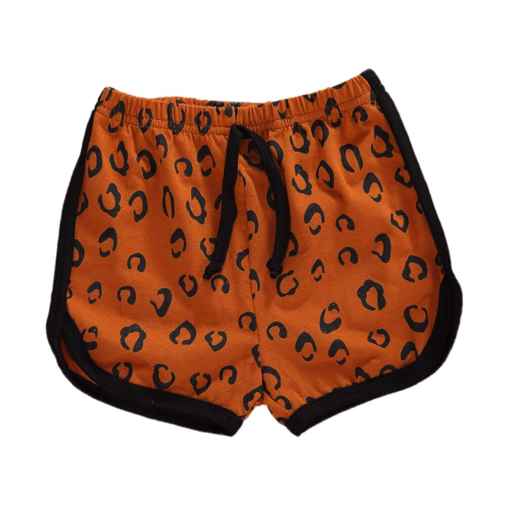 Little Kids Summer Shorts Leopard Patterns Elastic Band Bottoms ShortsLoose Wild Trouser: Brown / 6T