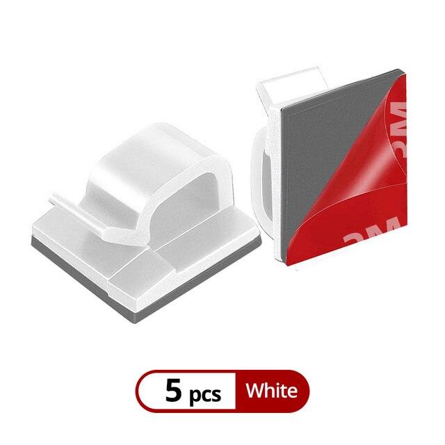Self Stick Wire Organizer Line Cable Clip Buckle Clips Clamp Table Wall Fixer Fastener Power Cable Holder Wall Cable Sticker: white squre