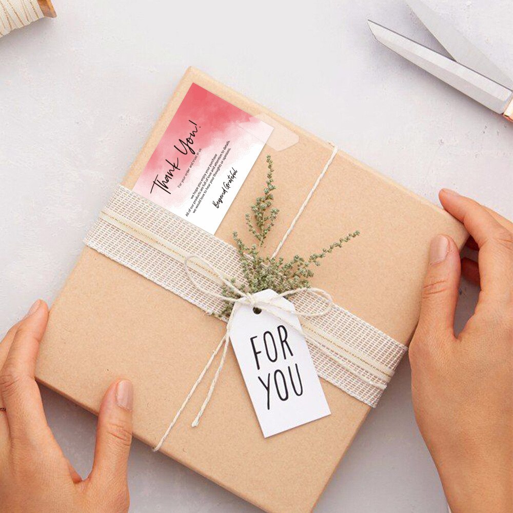 30/120PCS Thank You For Your Order Cards Beyond Grateful Labels Insert Appreciate Card for Supporting Small Businesses
