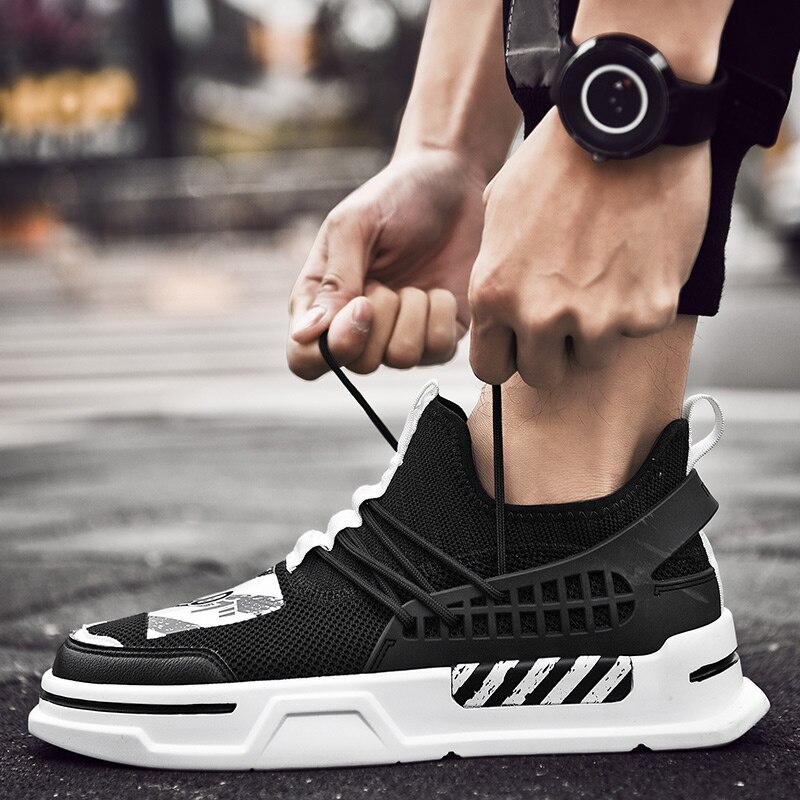 Cool skateboard man skor snörning herr sportskor mesh andas klassiska man sneakers flywire herr promenadskor märke