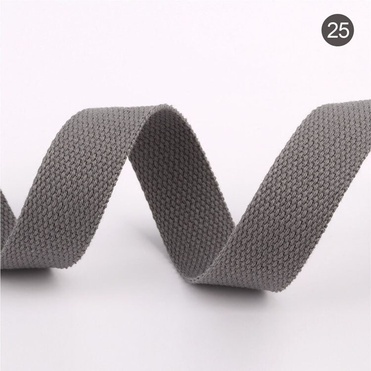 20mm 50 Yards Soft Cotton Canvas Webbing Strap for Backpack 1.2mm-1.5mm Thickness Bias Tape Bag Strap Sewing Ribbon 19 Colors: Dark gray 20mm