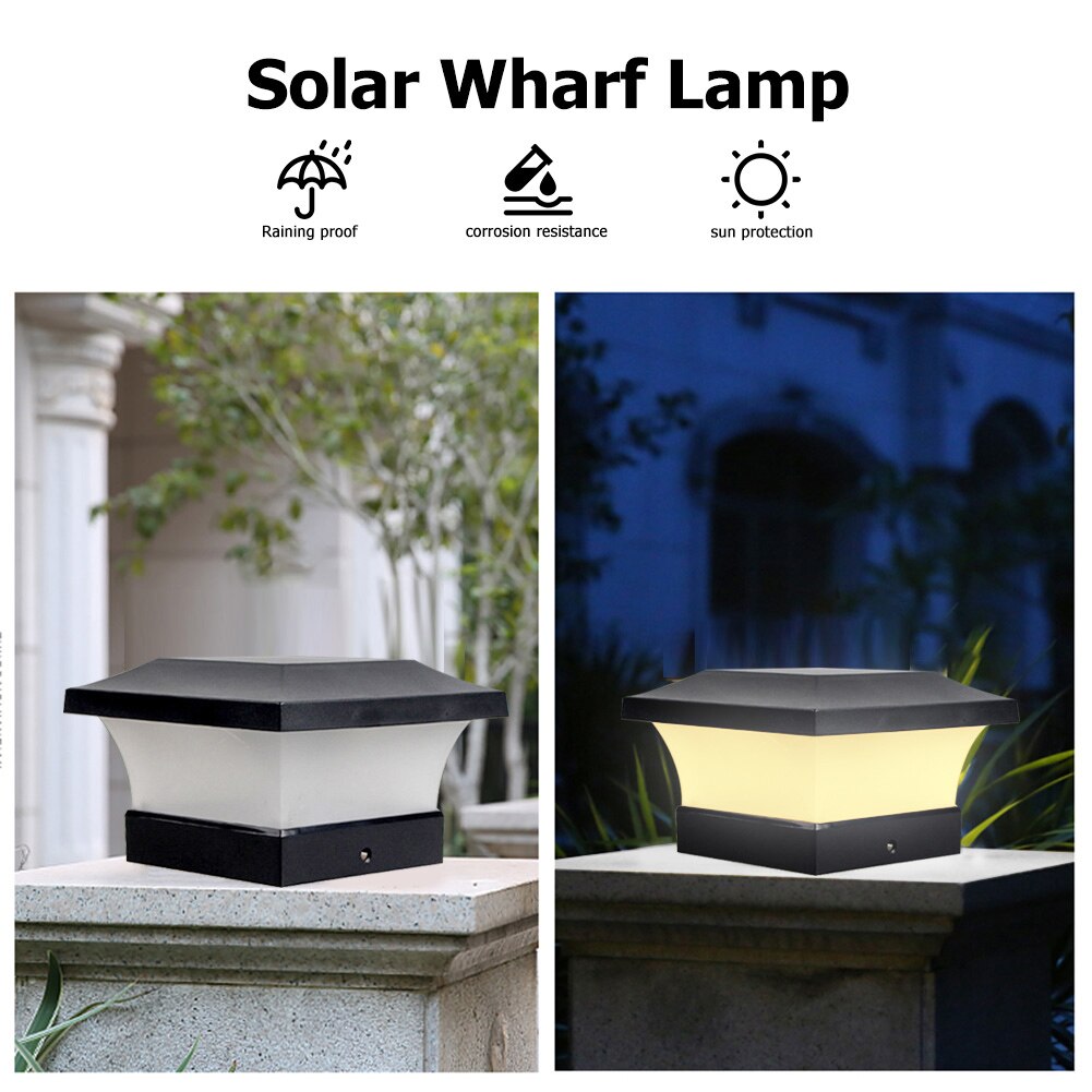 Solar Hek Licht Waterdicht Vierkante Solar Stigma Lamp Outdoor Dimbare Noodverlichting Straat Licht Deur Tuin Decoratie: Warm White