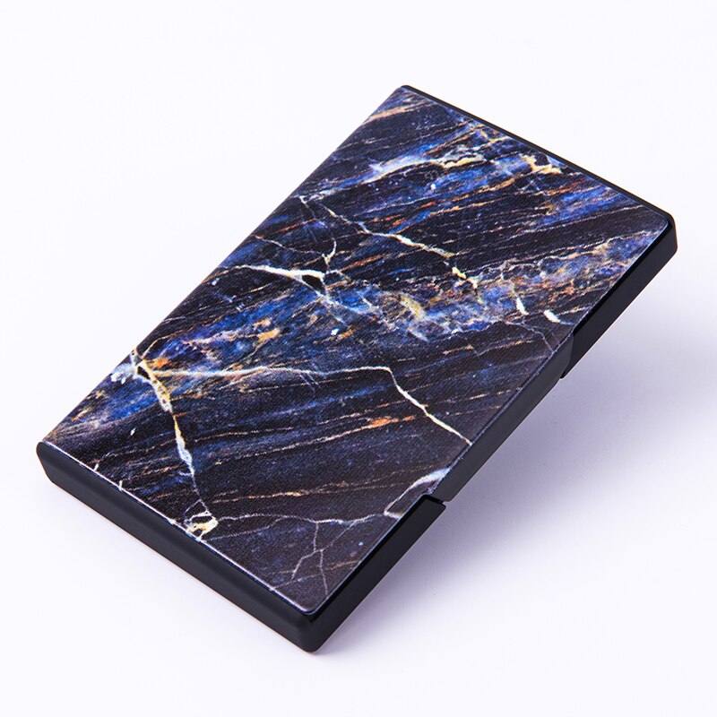 ZOVYVOL Metall Visitenkarte Kasten Name Karte fallen RFID Sperrung Clever Brieftasche Verschiedene aufbringen Kreditkarte Halfter: 213 Marble