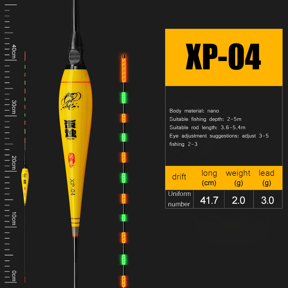 Smart Fishing Float Bite Alarm Vis Aas Nano Lichtgevende Elektrische Visdobbers Hoge Gevoeligheid Vissen Boei Bobber Karpervissen: XP 04