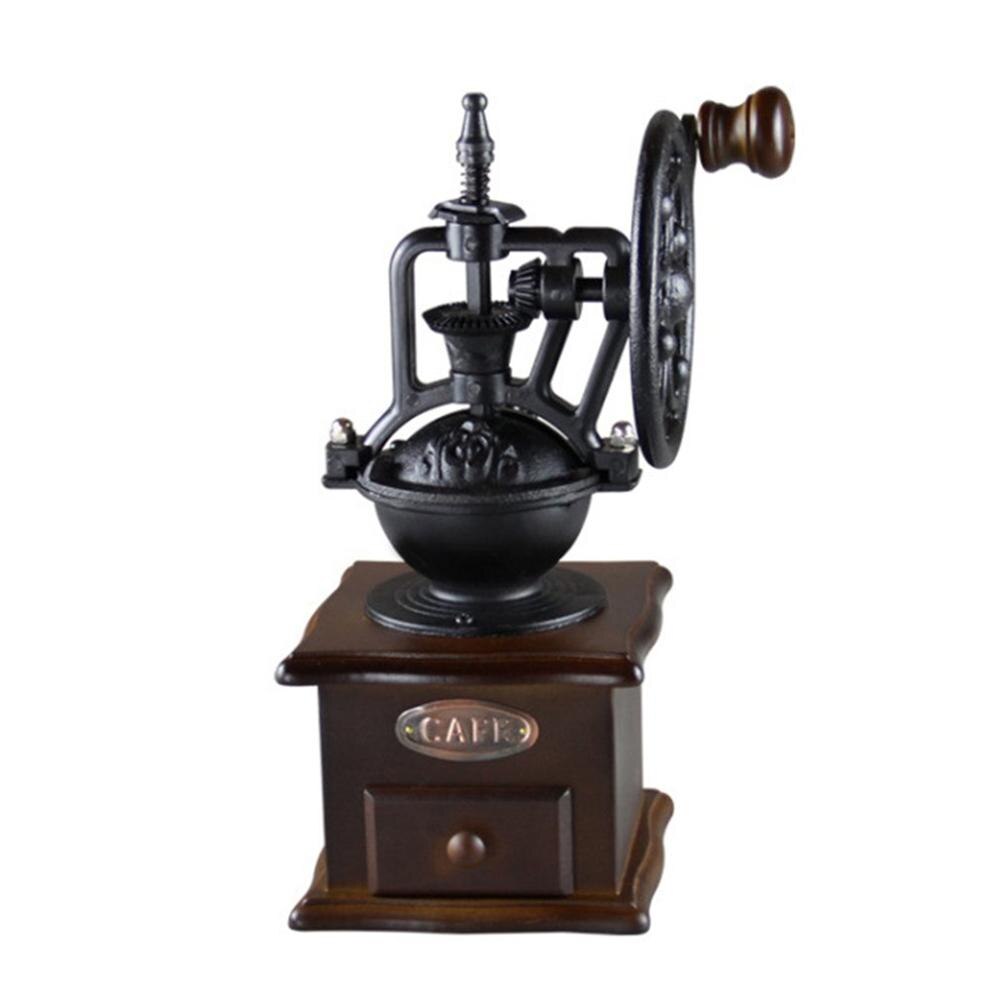 Manual Coffee Grinder Vintage Style Wooden Coffee Bean Mill Grinding Ferris Wheel Hand Coffee Maker Machine