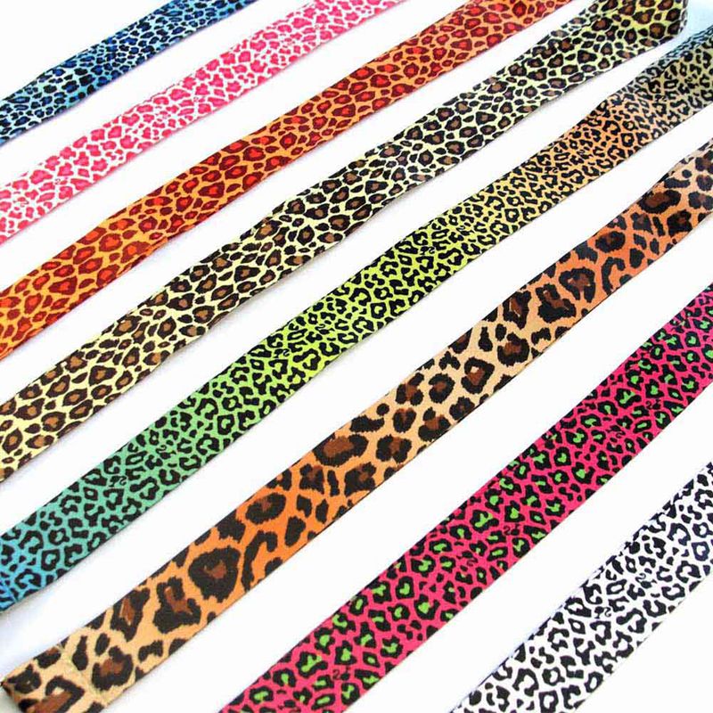 En pc browm / pink / sort / hvid leopardnøglesnorbånd cheetah id-badgeholdere dyretelefonhalsremme med nøglering