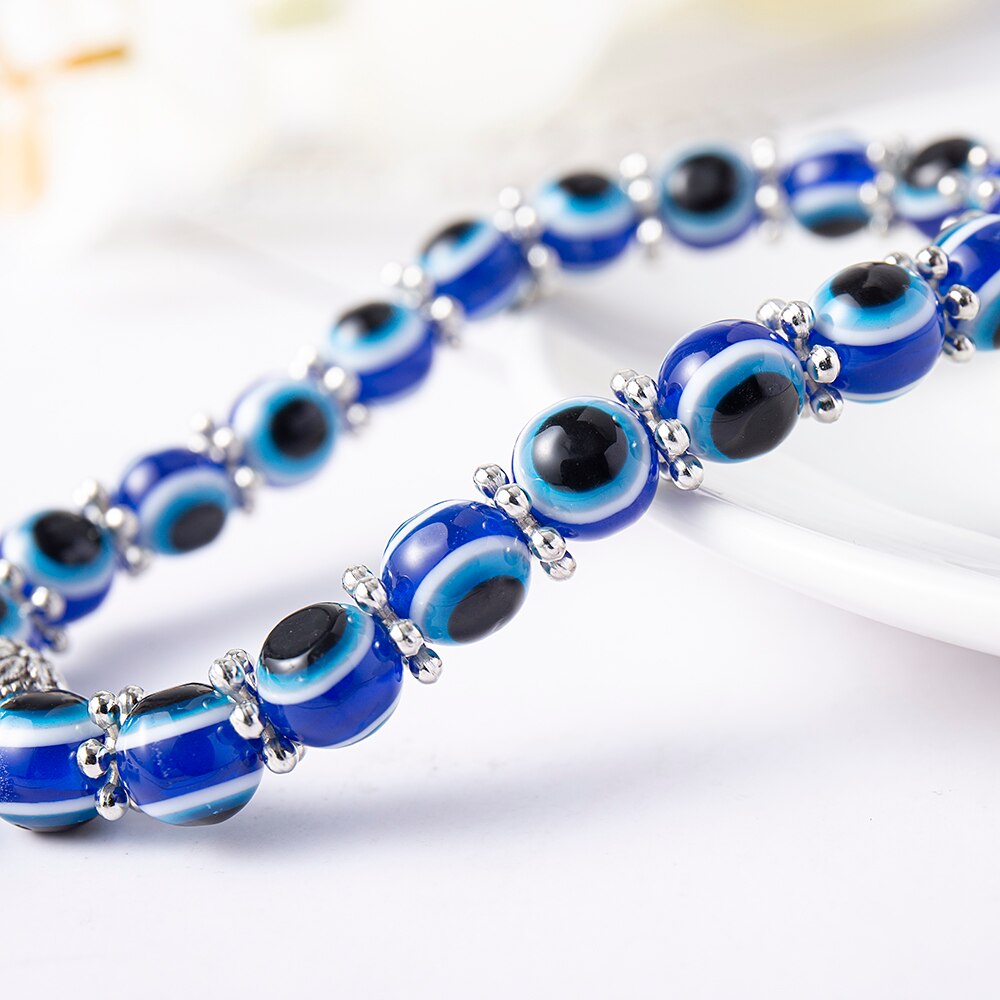 Turkish Lucky Evil Eye Bracelets Blue Evil Eye Bead Bracelet Men Women Handmade Lucky Jewelry Charm Bracelet Female