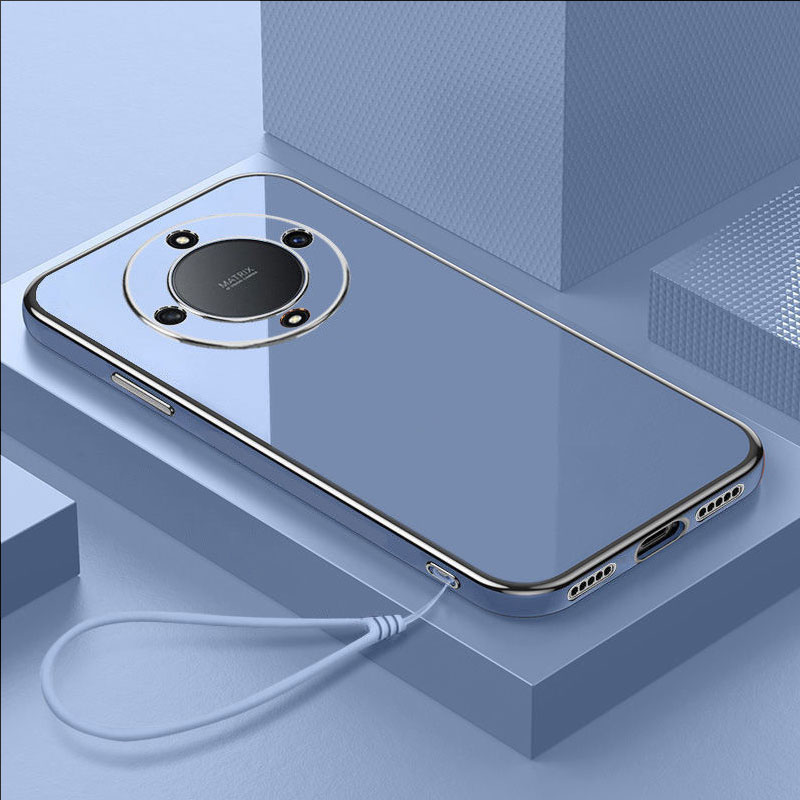 Honor  x9b hülle, honor  x9a handyhülle, honor Magie 5 lite hülle, Magie 6 lite luxus quadratische beschichtung, weiche silikon-rückseite, fundas: Bauchmuskeln / Blau