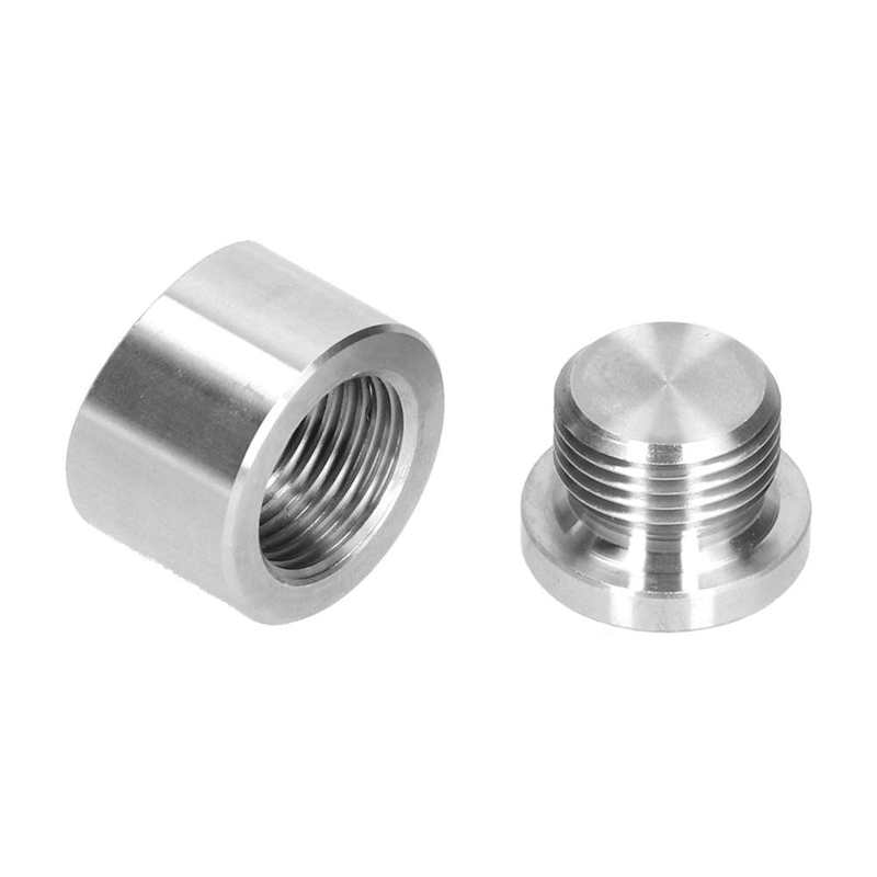 Oxygen Sensor Plug Fitting Weld Notched Bung Nut Stainless Steel Accessory Part M18x1.5 Oxygen Sensor Pipe Plug