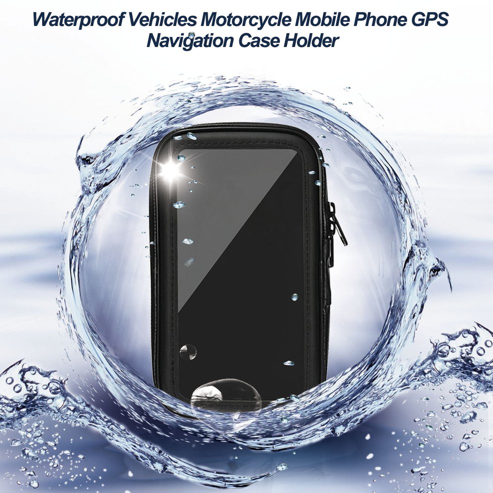 Universal Portable Waterproof Outdoor Vehicles Motorcycle Bike Mobile Phone GPS Navigation Case Holder Rack Bracket