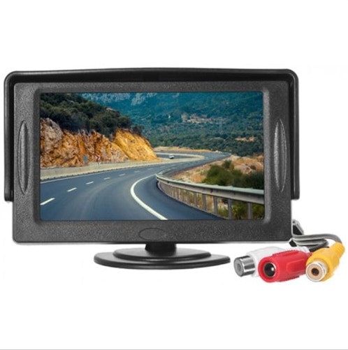 Bil aftageligt solafskærmning high-definition 4.3- tommer bilskærm videoindgang vende parkering kan ses bagfra sort skærm df