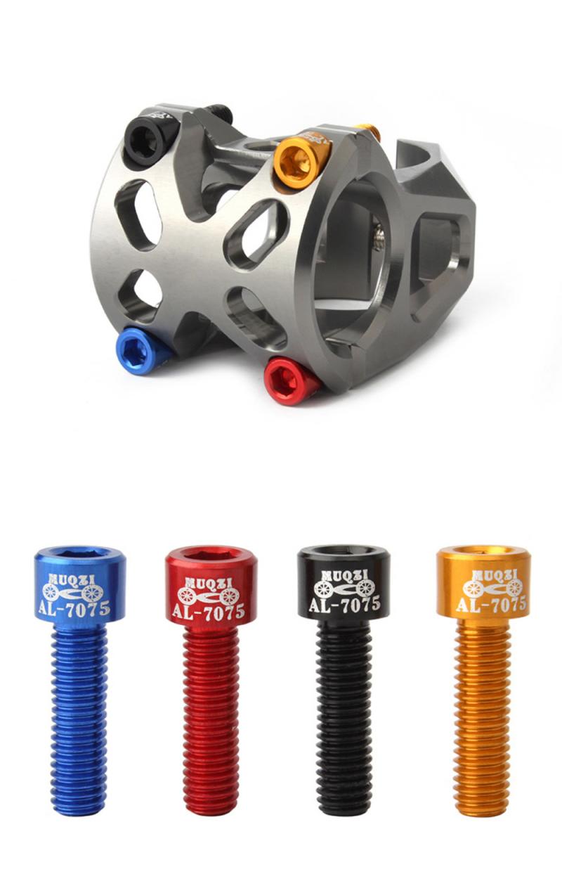 4Pcs Fiets Stuurpen Schroef Aluminium Mountain Road Fixed Gear Stuurpen Riser Bouten M5 * 17Mm rit Ridding Stem Schroef