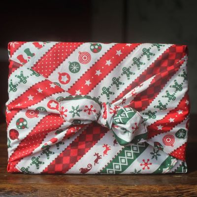 Julemønstre pakker kluden furoshiki pakke bomuld 100%/ tegneserie trykt 50cm/ mange anvendelser: 3