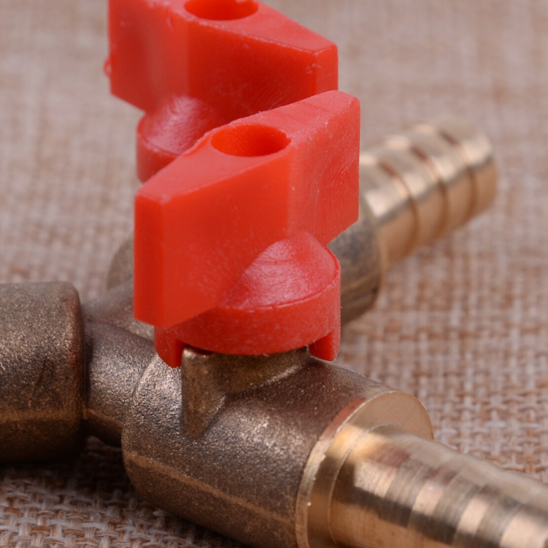 Universal 3/8" 10mm Brass Y 3-Way Shut off Clamp Fitting Hose Connector Ball Valve Fit for Fuel Gas Device