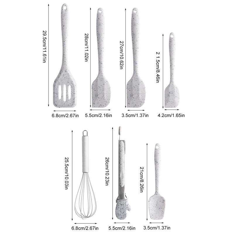 Siliconen Keukengerei Kookgerei Set Hittebestendige Non-stick Keuken Bakken Tool Kit Gebruiksvoorwerpen 7 Stks/set Keuken Accessoires