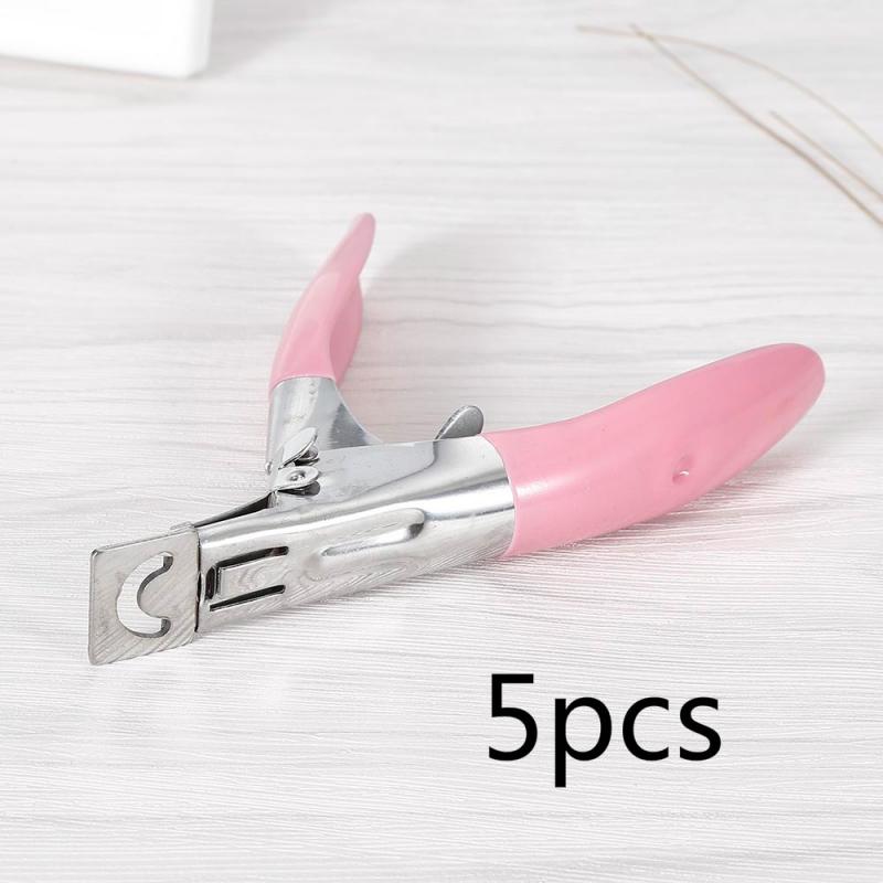 Stainle Staal Nail Art Clipper Scissor Cuticle Pedicure Manicure Rand Nail Art Manicure Acryl Gel False Tip Clipper Cutter: 5pcs Random Color