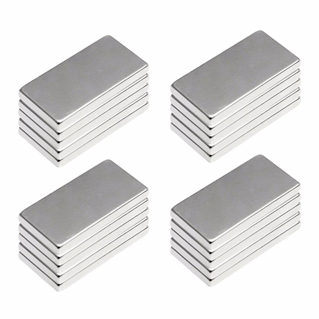 N52 20X10X2 Mm Neodymium Blokmagneet Zeldzame Aarde Magneten 10/20/30/60 stuks Voor Plakken Toelichting Op Koelkast Deuren Diy Projecten F1