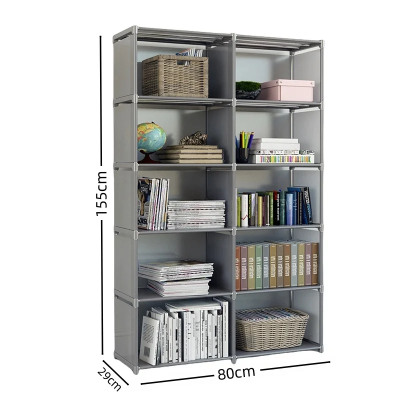 Estantería sencilla, estantería de fácil montaje, se puede mover, estante para desechos para niños, muebles para el hogar, estante para libros, soportes para taquillas de almacenamiento: Rojo