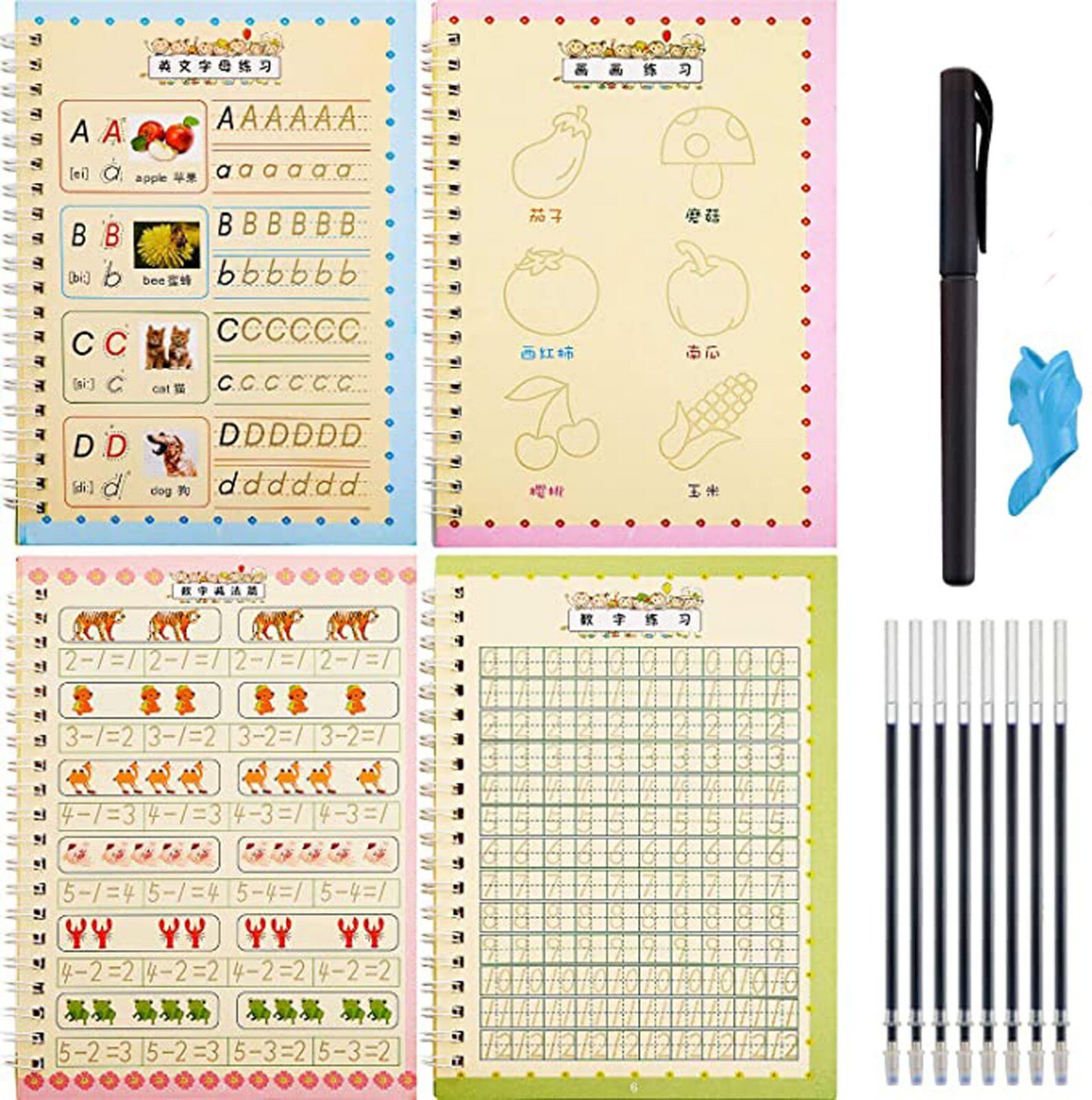 Reusable Magic Writing Paste Children's Kindergarten Groove Textbook Writ Board Coloring Calligraphy Digital Art Supplies #YJ