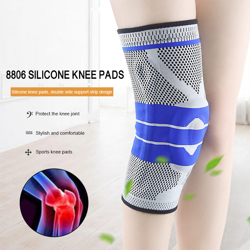 1 Pcs Silicone Spring Full Knee Brace Strap Patella Medial Support Strong Meniscus Compression Protection Sport Pads Running #ED