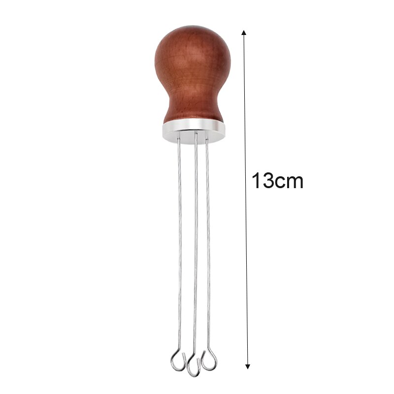 Manico in legno massello acciaio inossidabile caffè Espresso manomissione agitazione ago per filtro caffè Porfilter Maker Tools: H Needle