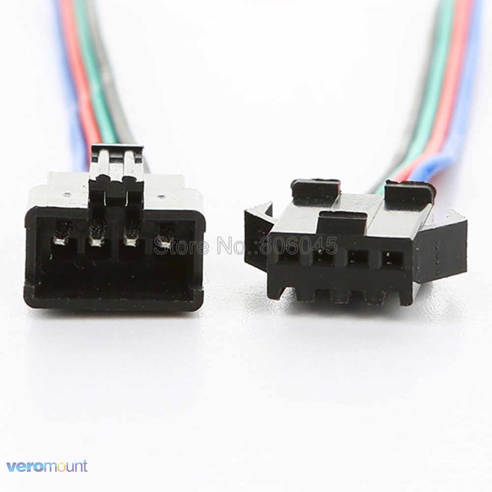10-100 Pairs 4Pin 4-Pin JST SM Connector Male to Female SM Plug Connector 15cm Cable for 5050 3528 2801 8806 RGB LED Strip Light