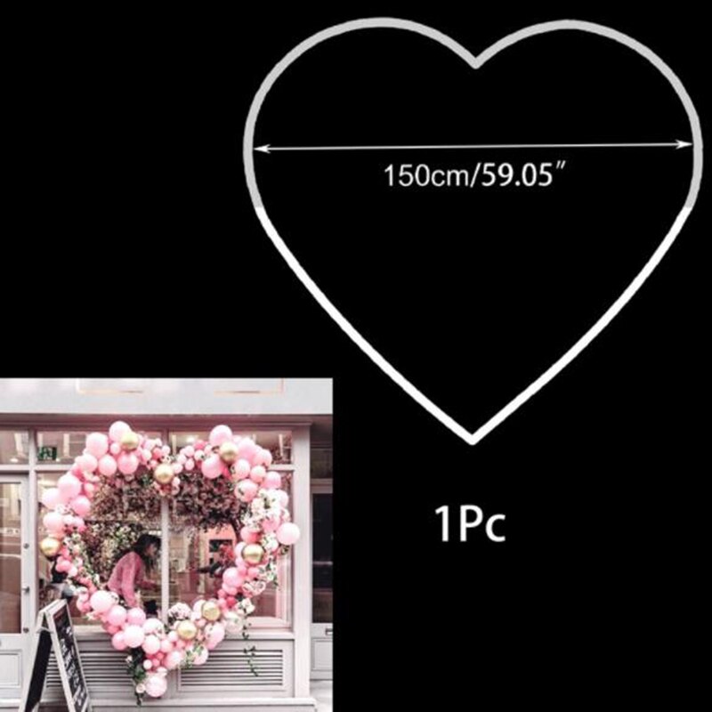 Arche ronde pour ballons, Base de poteau, support de cadre de couronne en plastique, décoration de fête prénatale, anniversaire, mariage: 150cm love