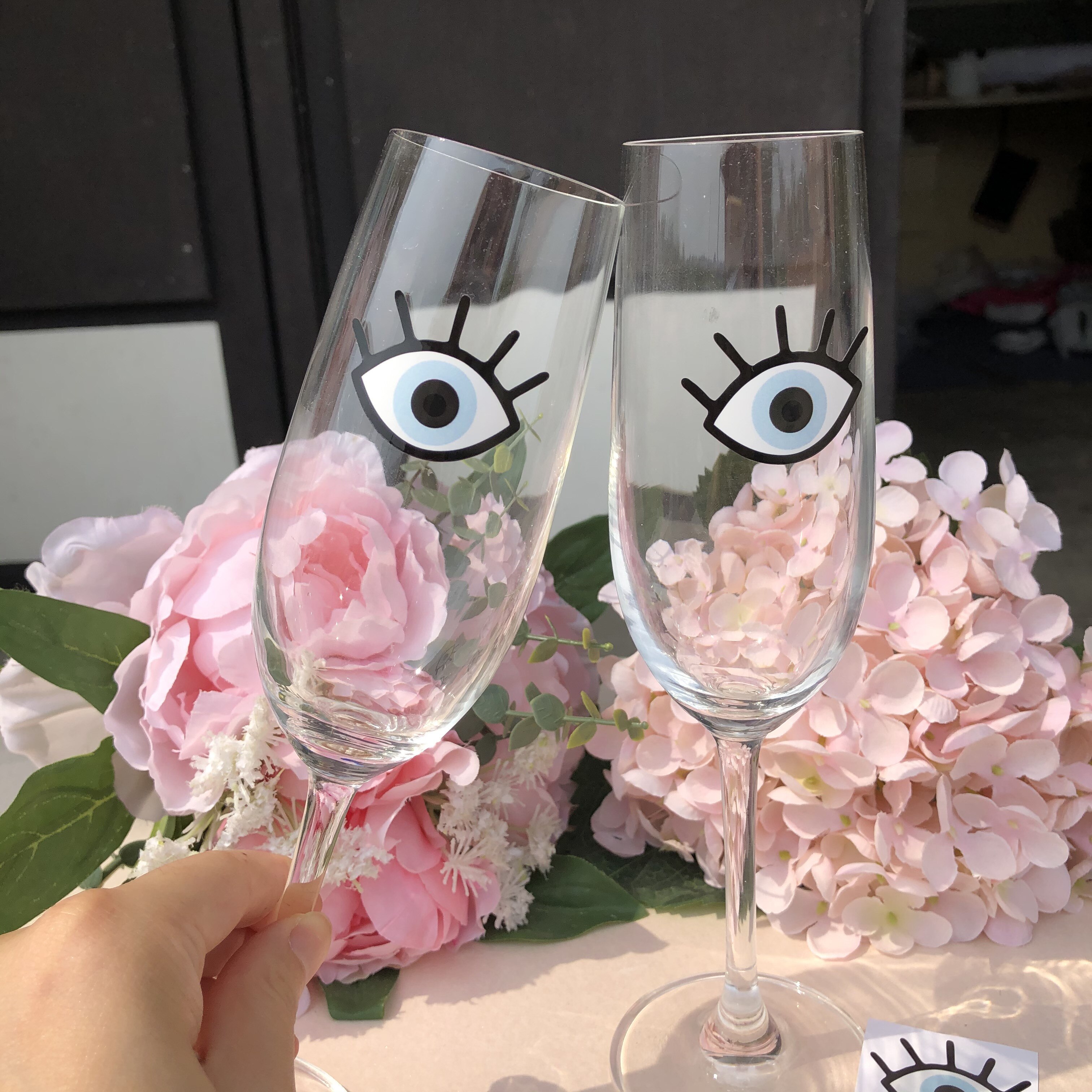 Wine glass Evil eye stickers good eyes vinyl decals for wedding champagne glass bottle decorations