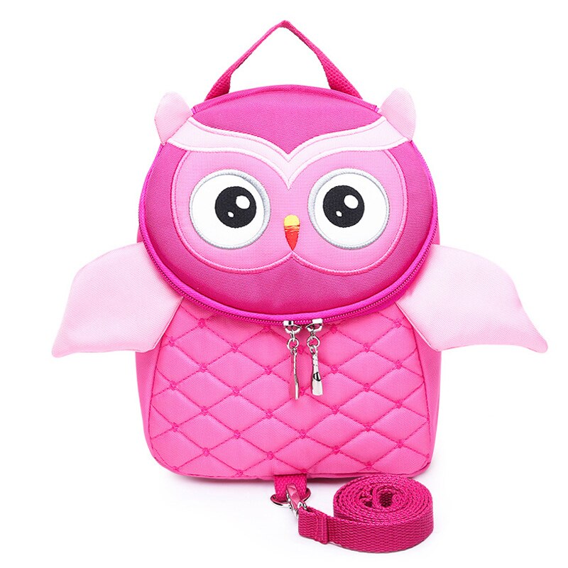 3DCute Owl Pattern Bag For Kids Girls Boys Children Backpack Cartoon School Bag Anti-lost Kindergarten Backpacks Mochila: rose