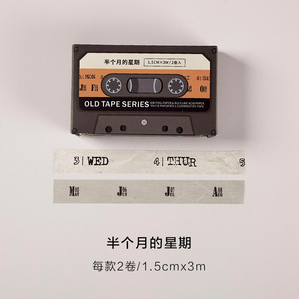 Old tape Writable Washi Tape Set Diy Masking Tape Cute Stickers School Suppliers Stationery Presented Craft Label Sticker: 3