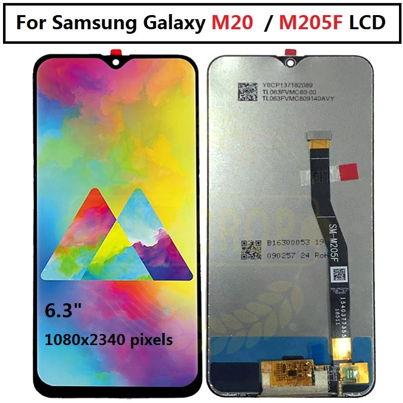 6.3 ''Voor Samsung Galaxy M20 SM-M205 M205F M205G/Ds Lcd Met Frame Display Touch Screen Digitizer Vergadering vervangen M20 Lcd