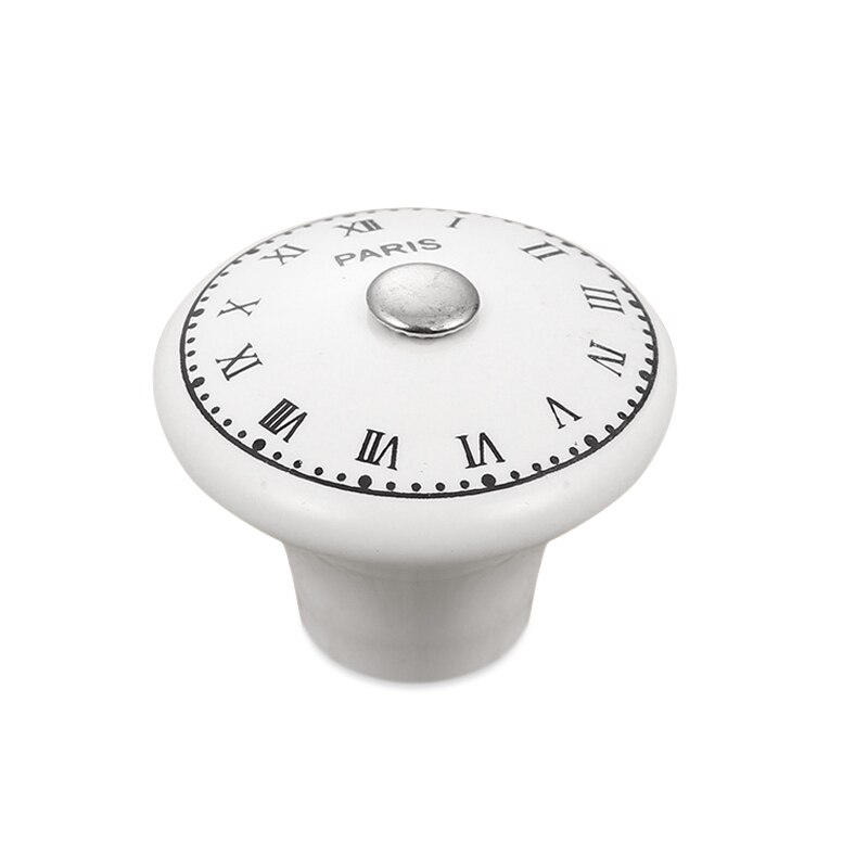 1PC White Print Ceramic Handles Drawer Knobs Cupboard Door Handles Single Hole Cabinet Handles With Screws Furniture Handle