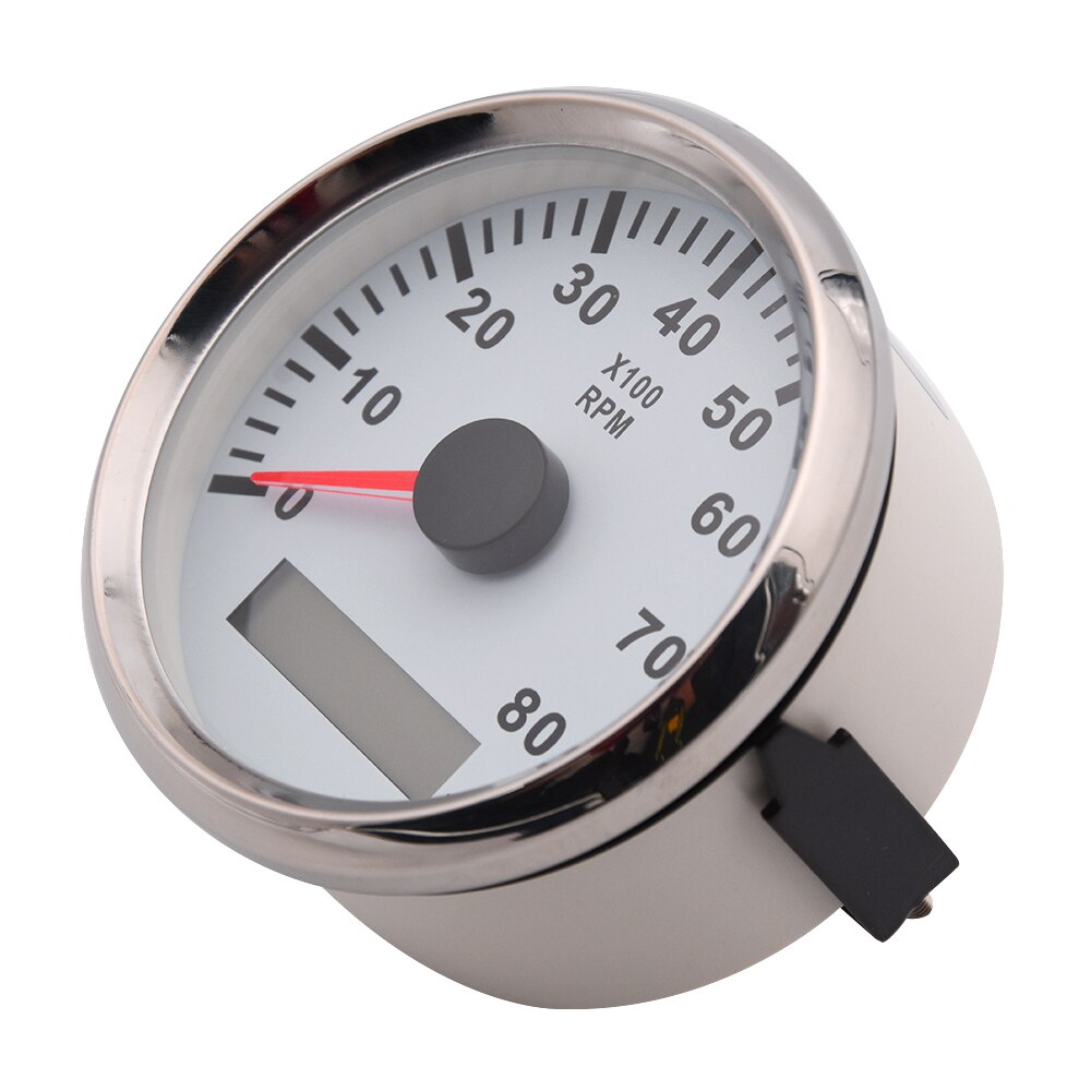 Vedenpitävä 85mm 8000 rpm kierroslukumittari kierroslukumittari tuntimittarilla digitaalinen bensiini diesel 12v 24v punainen taustavalo
