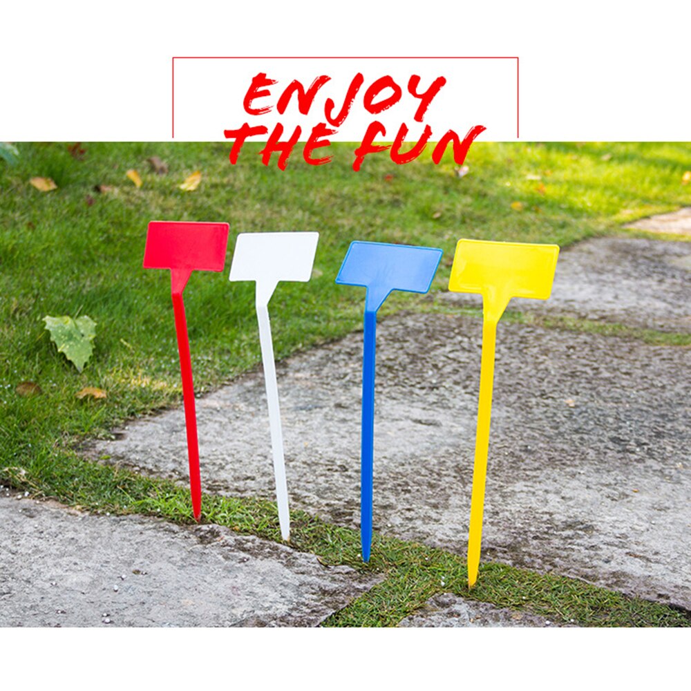 5Pcs Plastic T-Type Upturned Plant Labels Tags Marker Seed Nursery Garden Stick Address Signs For Yard & Garden Decor