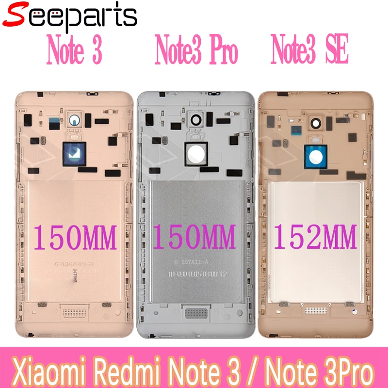 Para xiaomi redmi nota 3 150mm capa de bateria redmi nota 3 pro volta da bateria capa porta habitação caso global volta habitação