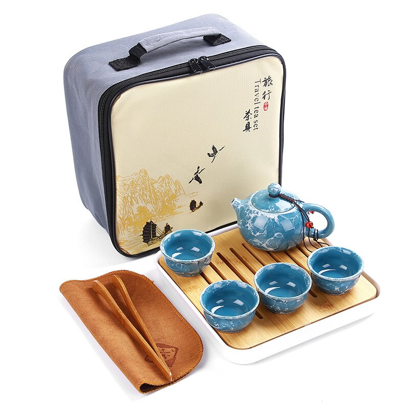Tragbare Keramik Teegeschirr Set Chinesischen Kung Fu Tee-Set Teekanne Teegeschirr Mit Reisenden Tasche Teaset Gaiwan Tee Tassen Tee zeremonie