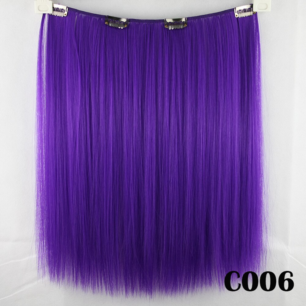 Soowee 42cm syntetisk rødt hvitt hår rett klipp i hårforlengelser cosplay hårstykke festhår for kvinner: 1b/30hl