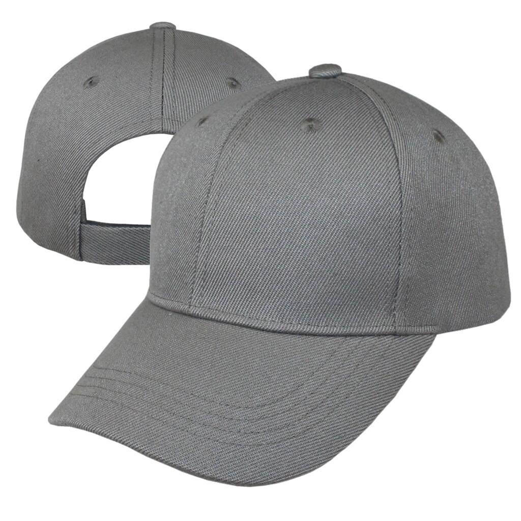 Gorra de béisbol Lisa ajustable Unisex, sombrero clásico de 6 paneles, ropa deportiva para exteriores, 10 colores: Grey