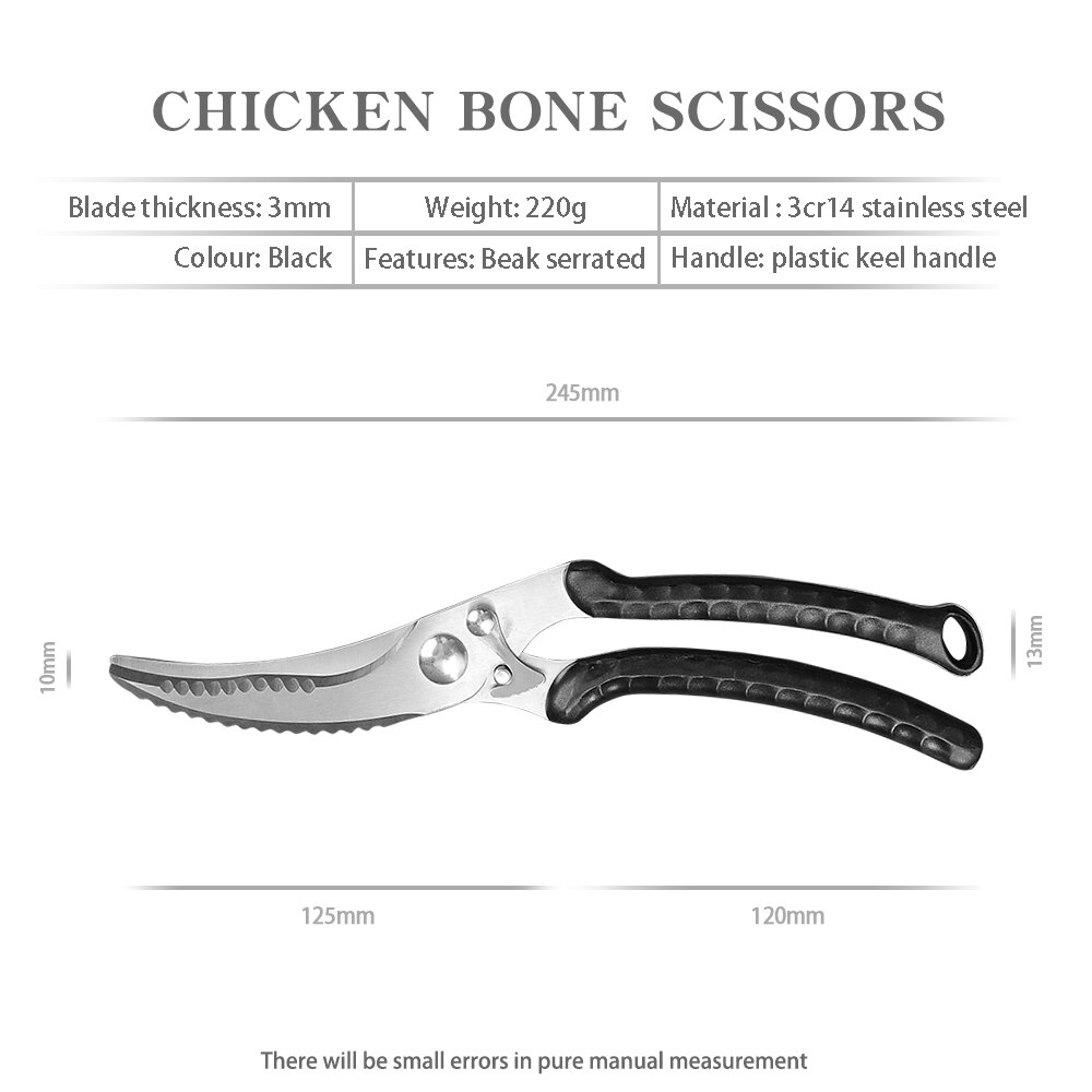 Kitchen Scissor 3Cr14Mov Stainless Steel Kitchen Gadget Shear Fish Duck Cutter Poultry Chicken Bone Scissor Cutting Cooking Tool