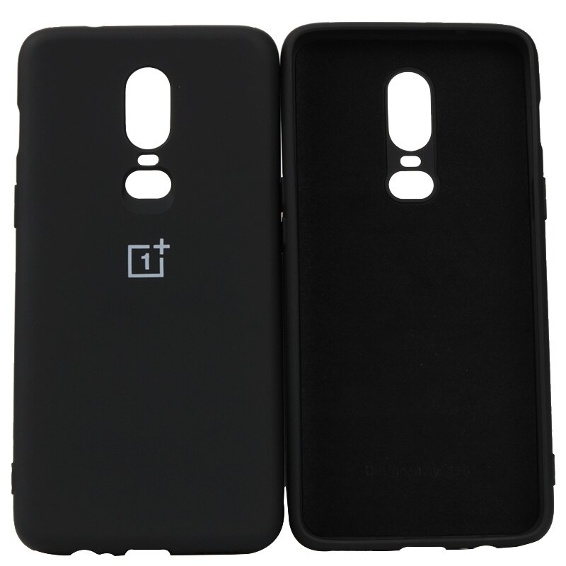 Oneplus-オリジナルのシリコンケース,公式,ソフト,超薄型,耐衝撃性,完全保護,oneplus 6 6t: For oneplus 6T / Black