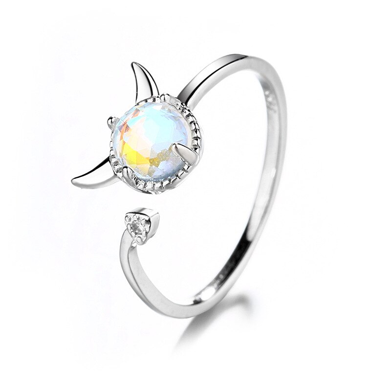Leuke Zilveren Kleur Kat Oor Open Ringen Voor Vrouwen Mode Metalen Vinger Meisjes Partij Sieraden Verstelbare Animal Manchet Ring Mooie: Tail ring