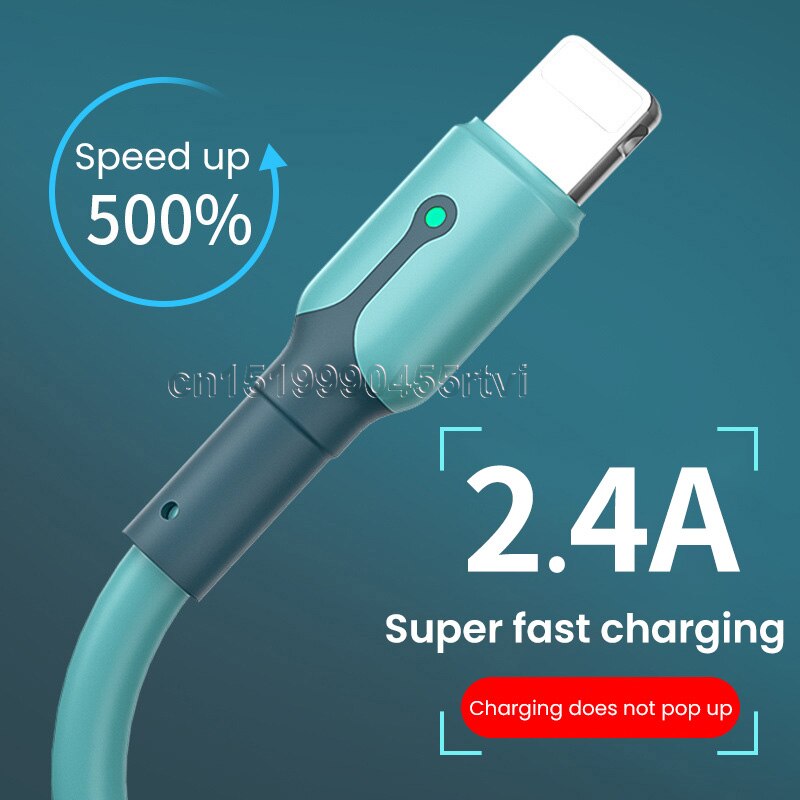 Zachte Verlichting Usb-kabel Voor Iphone 13 12 11 Pro Max Xr Xs 8 7 6 Ipad Snelle Data Opladen lader Usb Draad Koord Mobiele Telefoon Kabel