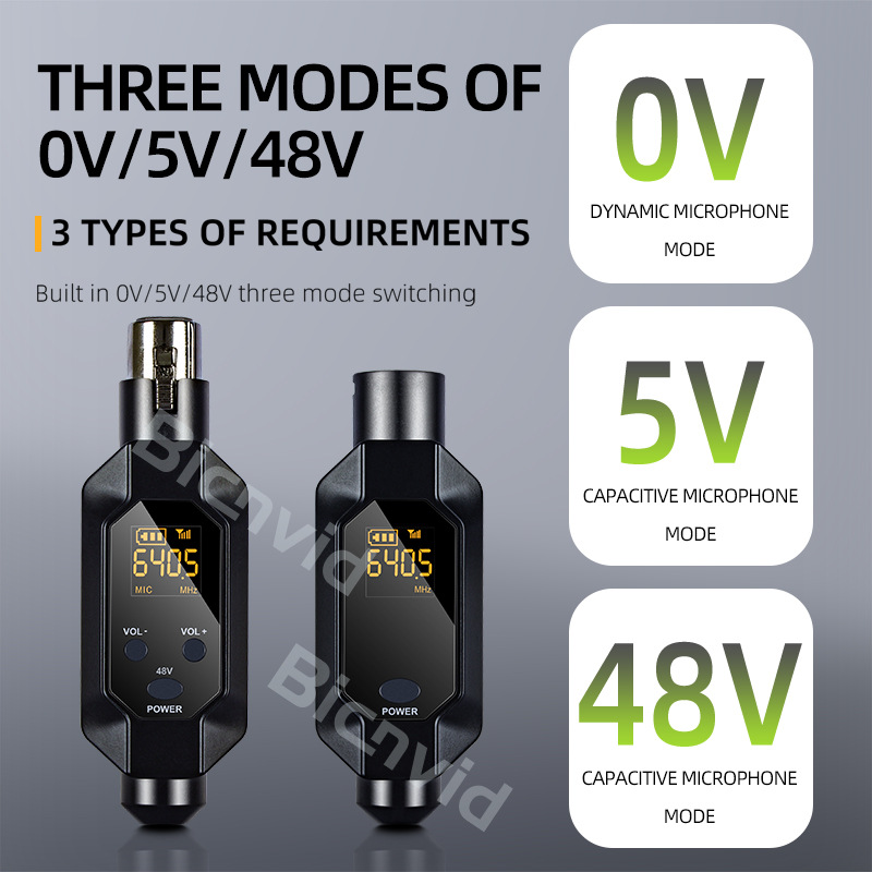 Konwerter mikrofonowy bezprzewodowy XLR Nadajnik i odbiornik System mikrofonowy bezprzewodowy do mikrofonów dynamicznych Przejście z przewodowego na bezprzewodowy
