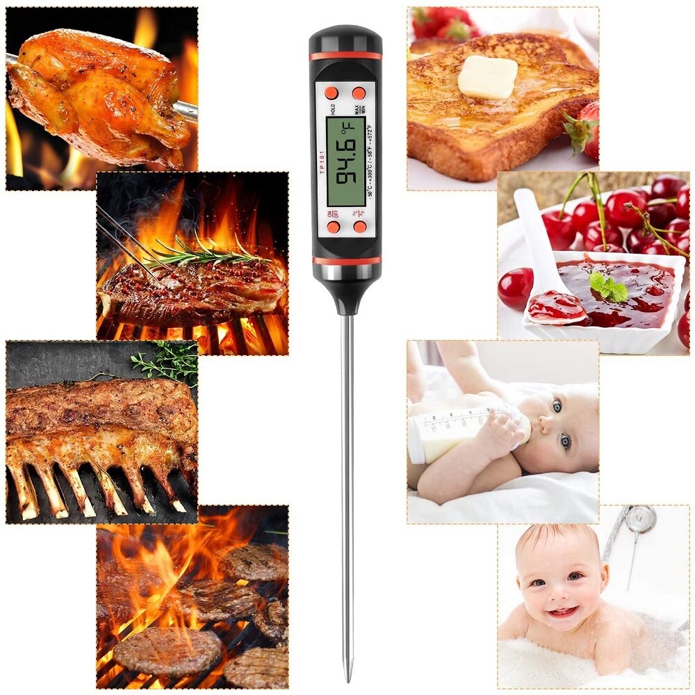 AIRMSEN Food Thermometer Digital Kitchen Thermometer Meat Water Milk Cooking Probe BBQ Electronic Oven Waterproof Kitchen Tools