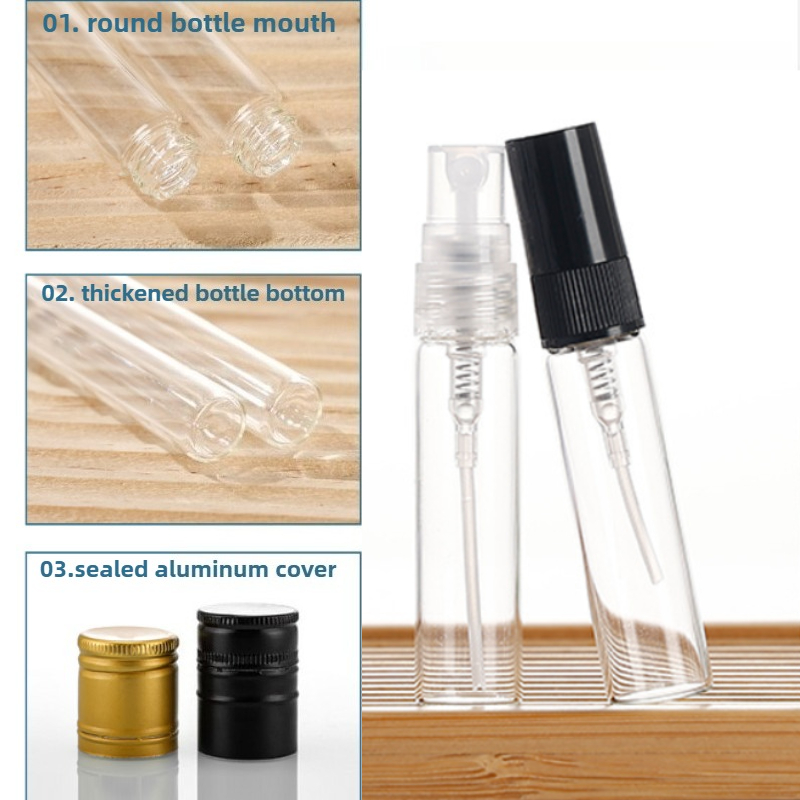 5/10 stuks mini draagbare sprayflesjes , lege parfumverstuivers, transparante parfumflesjes, 10ml 5ml cosmetische proefflesjes van glas