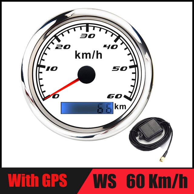 60 km/h Car GPS Speedometer Gauge 30 120 200 Km/h Boat Speed Odometer With GPS Antenna fit for Boat Motorcycle Auto Truck: GPS WS 60KMH