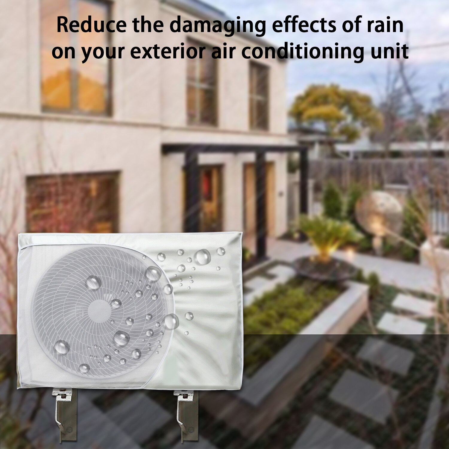 Klimaanlæg dæksel uden for vinduesbalsam vandtæt dækbeskytter til udendørs firkantet ac enhed rengøringsdæksel s / m / l