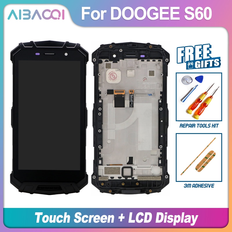 Aibaoqi Originele 5.2 Inch Touch Screen + 1920X1080 Lcd-scherm + Frame Assembly Vervanging Voor Doogee S60/S60 lite Telefoon