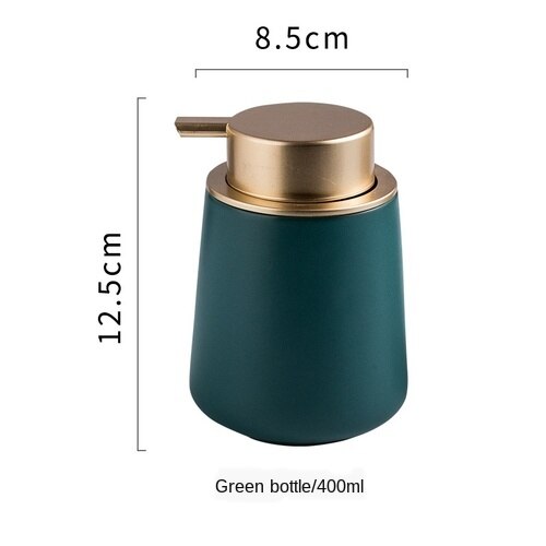 Keramische Marmer Patroon Hand Zeep Fles Badkamer Benodigdheden Douche Gel Shampoo Conditioner Ontsmettingsmiddel Fles Druk Fles 400Ml: Green